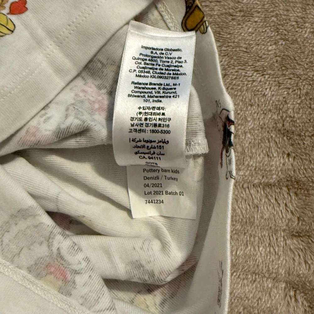 Pottery Barn Kids Disney Mickey Mouse Thanksgiving Organic Cotton Pajamas 2T